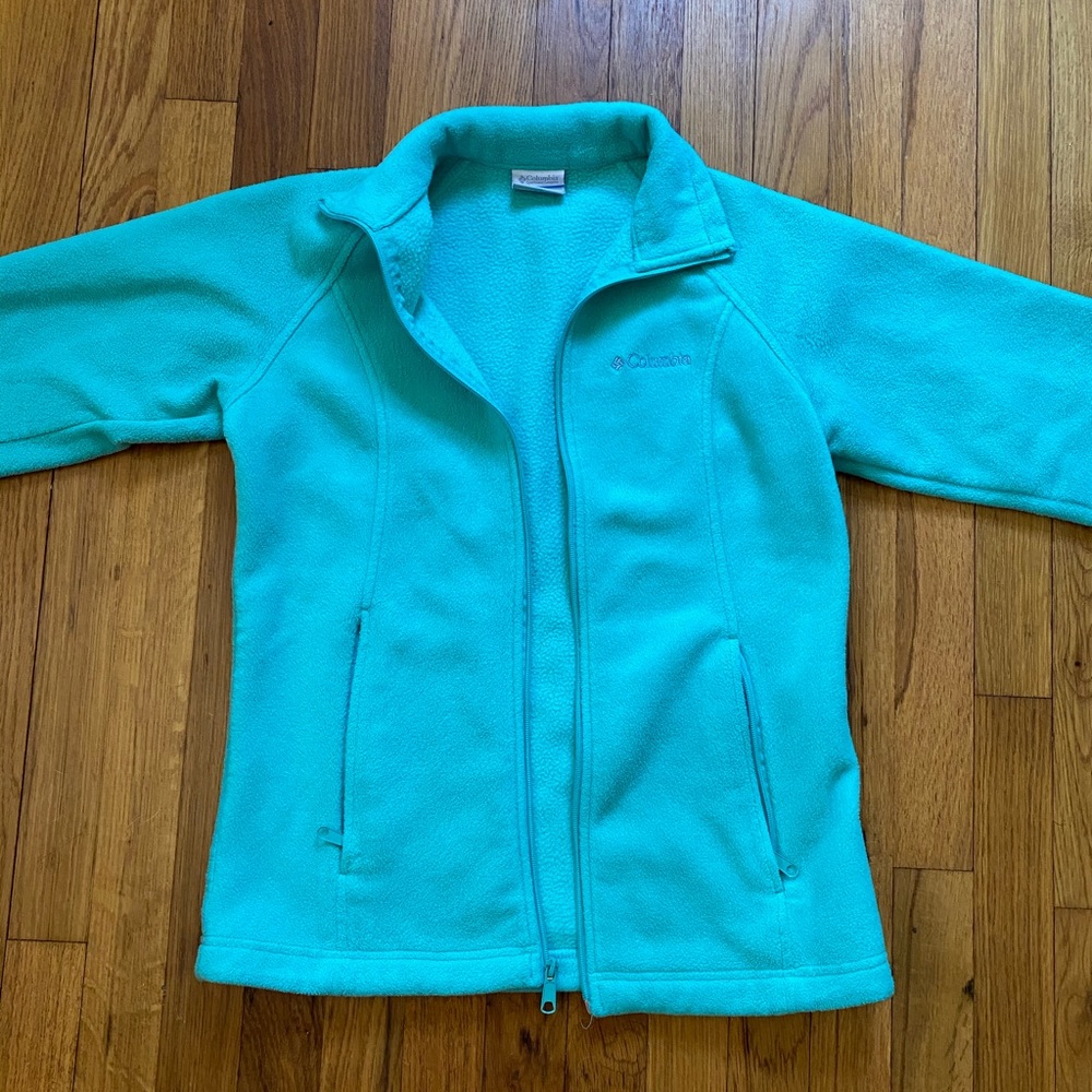 Columbia light blue full zip fleece